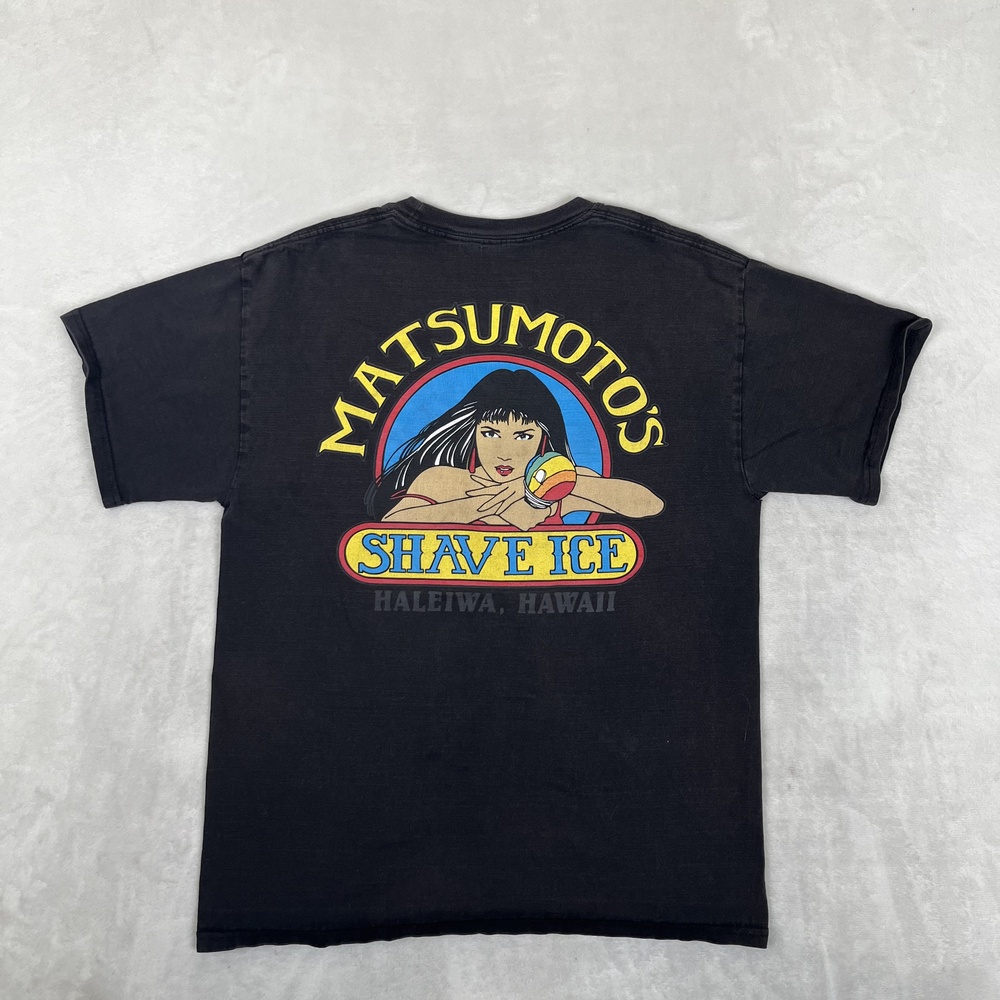 Vintage Matsumoto's Shave Ice T-Shirt Mens M Black Haleiwa Hawaii Graphic Tee